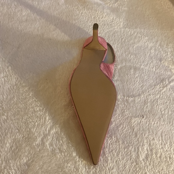Pink suede heels like new, only worn once. - Picture 5 of 5